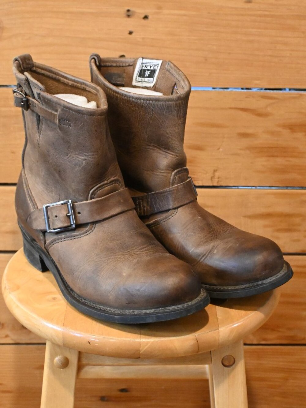 Vintage Frye 8R Leather Engineer Boots - W 10 Made in USA